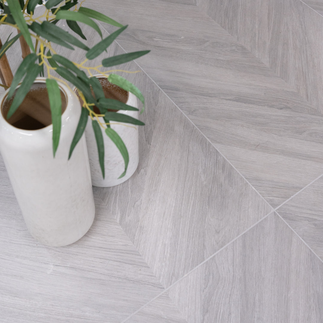 Loire Pearl Chevron 60 x 120cm Rectified Matt Porcelain Tile - 1.44sqm perbox