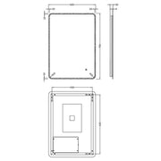Hudson Reed Lynx 700 x 500mm LED Ambient Mirror - Technical drawing