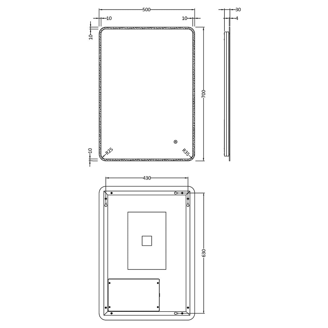 Hudson Reed Lynx 700 x 500mm LED Ambient Mirror