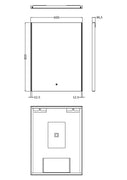 Hudson Reed 800 x 600 Ambient Touch Sensor Mirror - Technical drawing