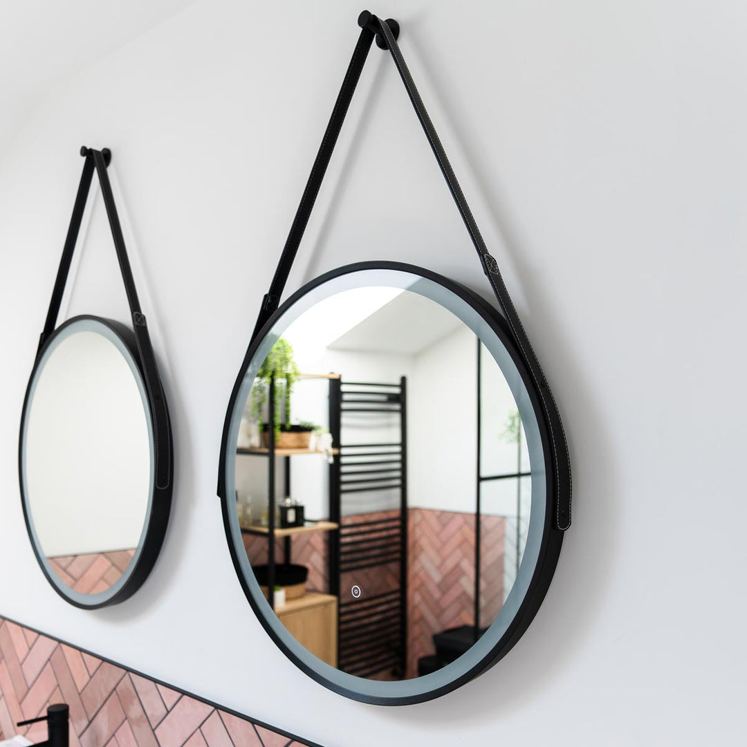 Hudson Reed 600mm Round Illuminated Mirror - Black
