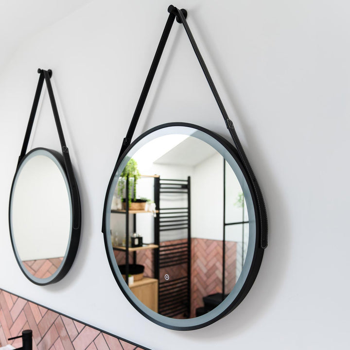 Hudson Reed 600mm Round Illuminated Mirror - Black
