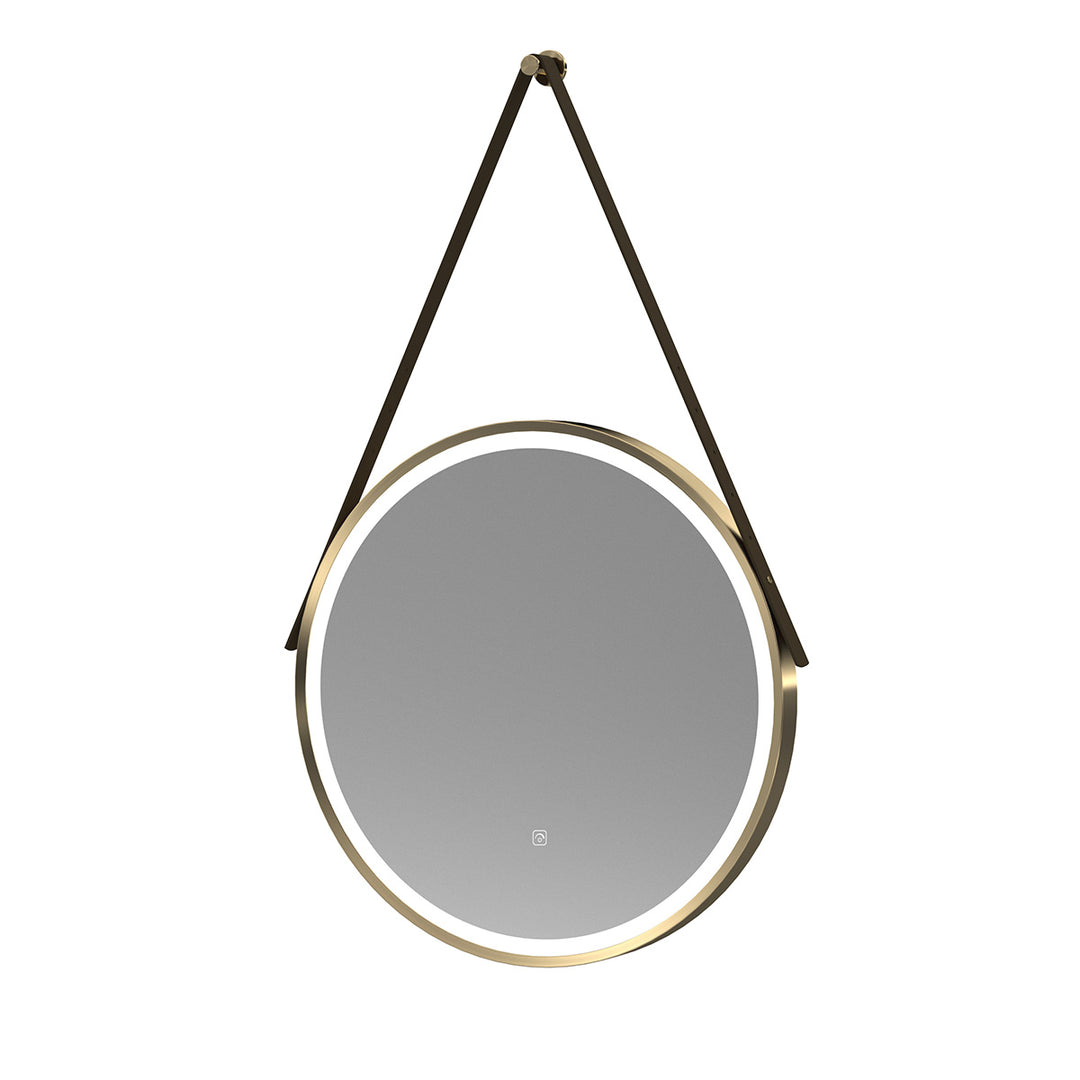 Hudson Reed 600mm Round Illuminated Mirror - Brushed Brass
