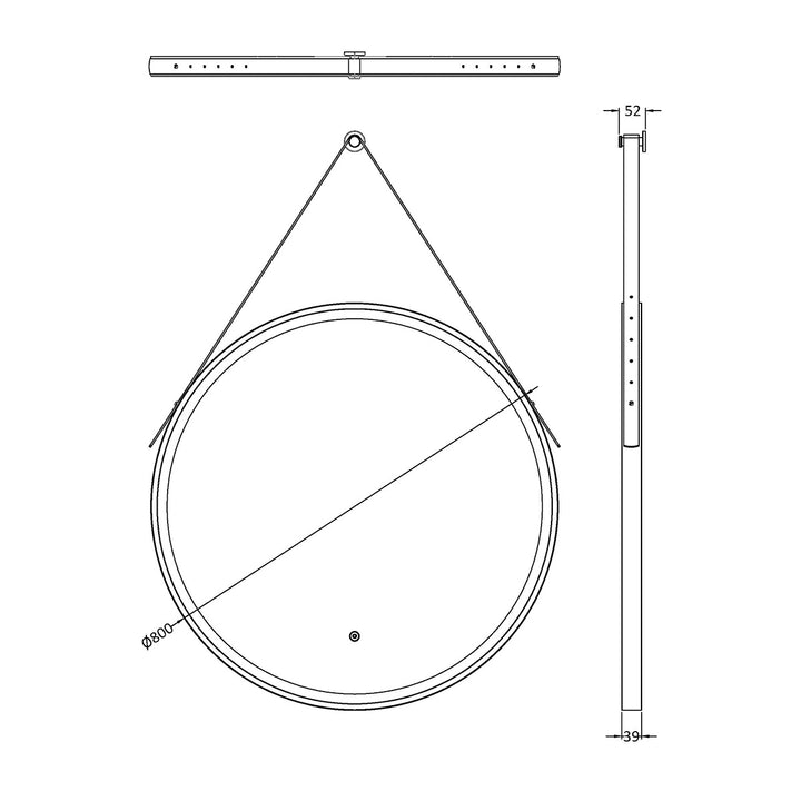 Hudson Reed Touch Sensor 800mm Round Illuminated Mirror