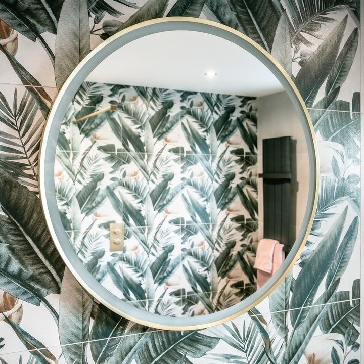 Hudson Reed 800mm Round Illuminated Mirror - Brushed Brass