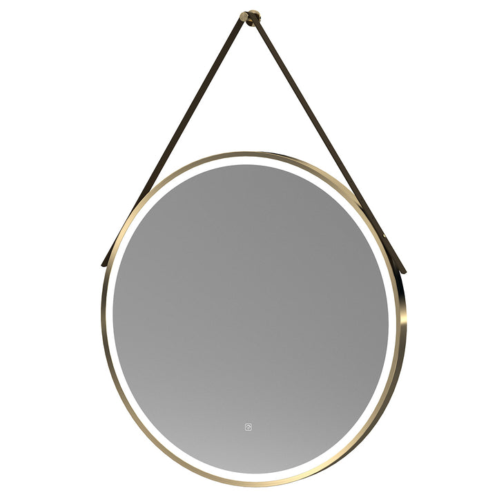 Hudson Reed 800mm Round Illuminated Mirror - Brushed Brass