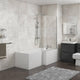 Linea 1700mm L-Shape Shower Bath, Front Panel & Screen - Right Hand