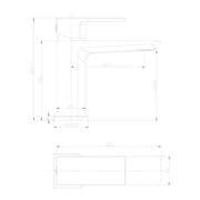 Eliseo Ricci Vesu Basin Mixer - Technical drawing