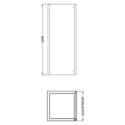 Hudson Reed 900mm Side Panel - Brushed Brass - Technical drawing