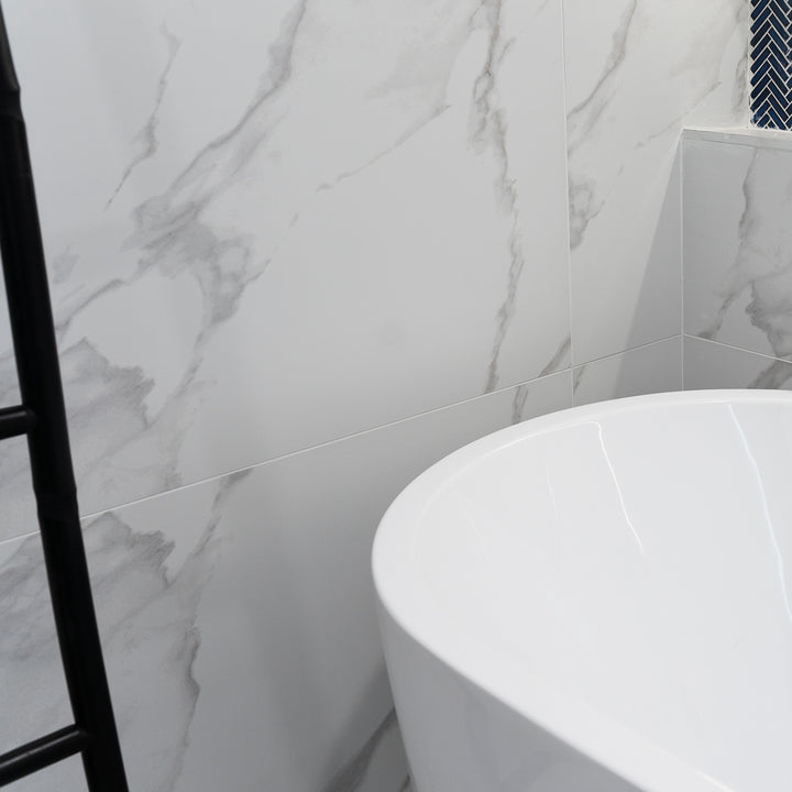 Marmori Carrara Luster 59 x 120cm Poreclain Rectified Tile - 1.44sqm perbox