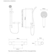 Aqualisa Midas 110 Bar Valve Shower - Technical drawing