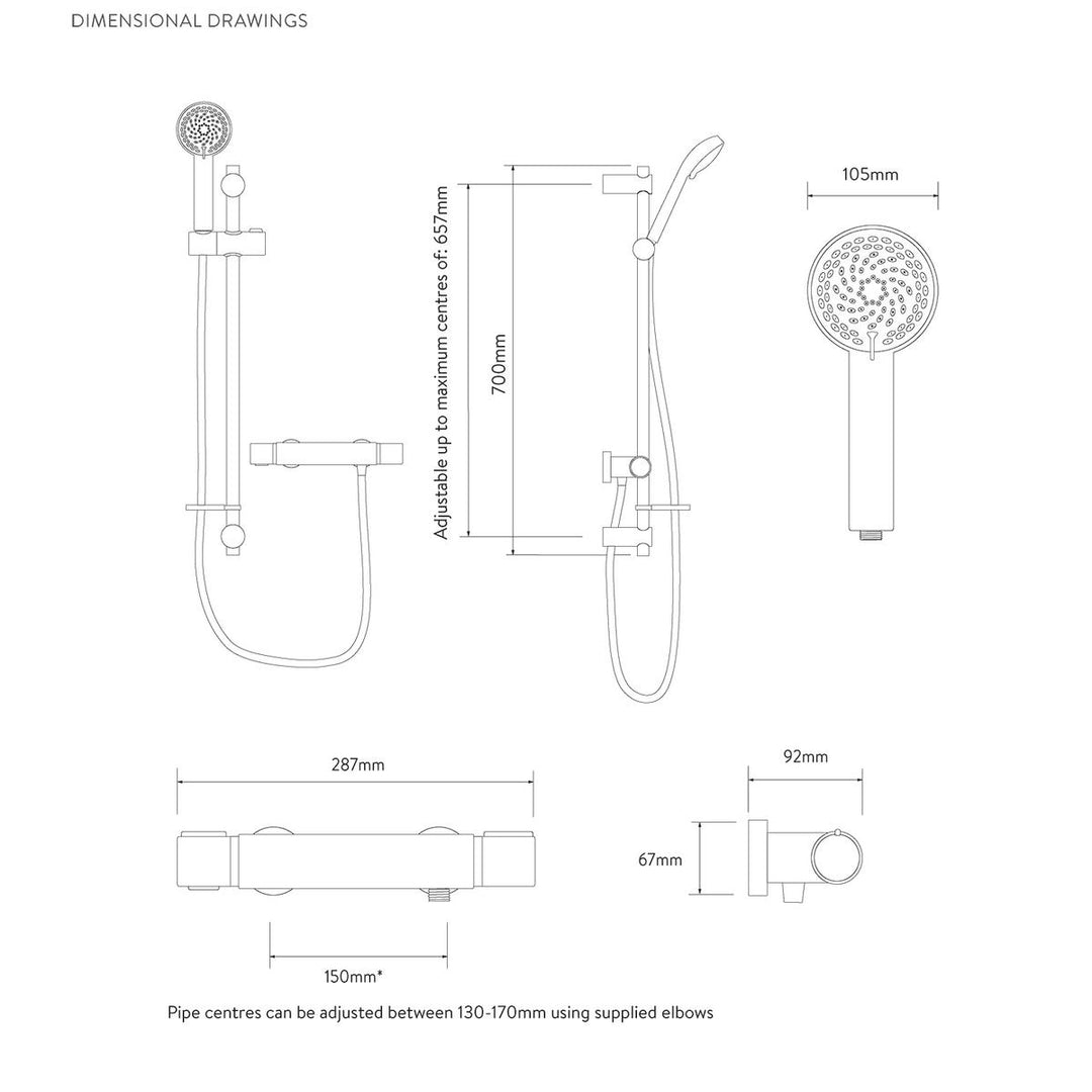 Aqualisa Midas 110 Bar Valve Shower