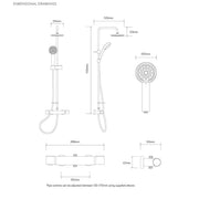 Aqualisa Midas 110 Shower Column - Technical drawing