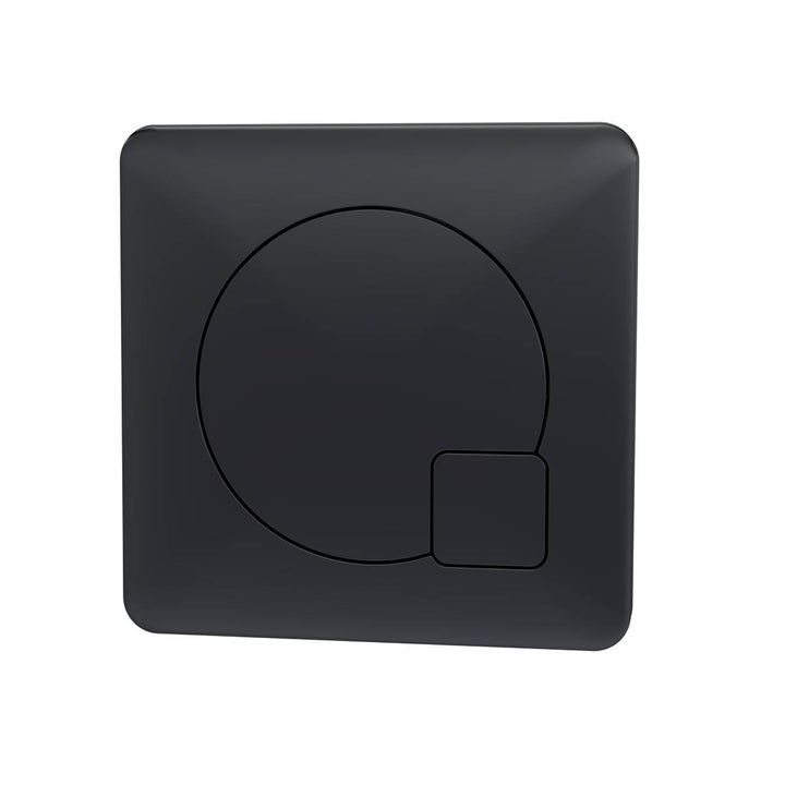 Nuie Square Dual Flush Black Push Button - Black