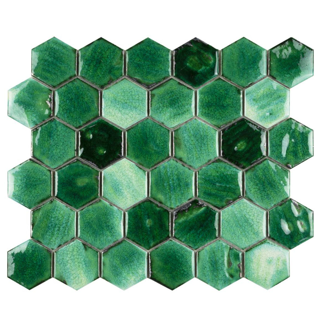 Mykonos Emerald 31.2 x 27cm Mosaic Sheet