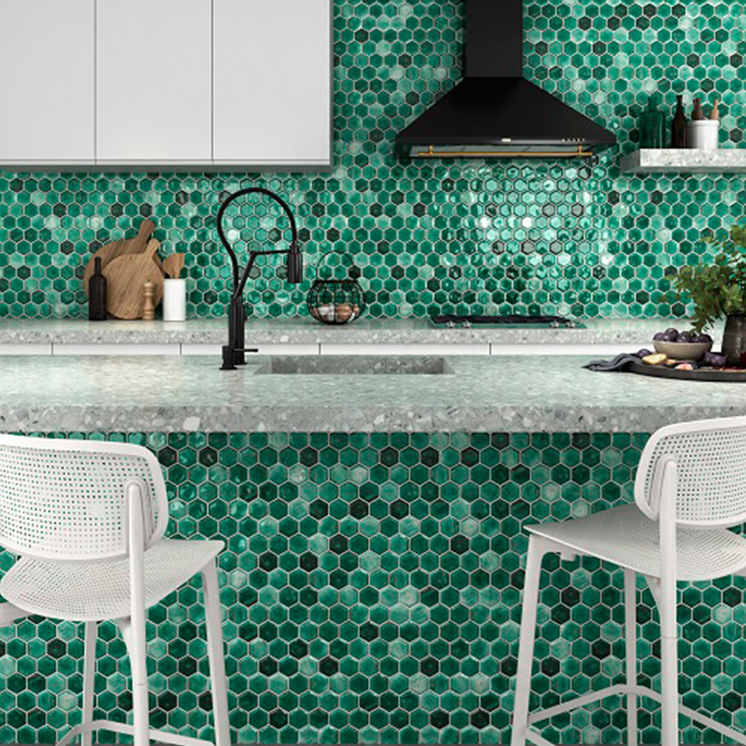 Mykonos Emerald 31.2 x 27cm Mosaic Sheet