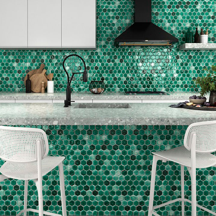 Mykonos Emerald 31.2 x 27cm Mosaic Sheet