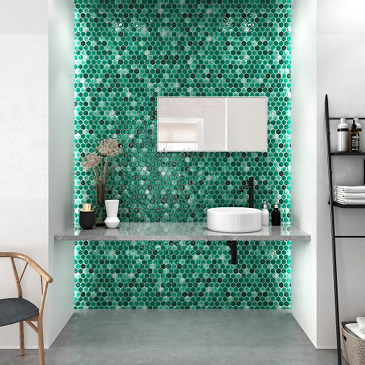 Mykonos Emerald 31.2 x 27cm Mosaic Sheet