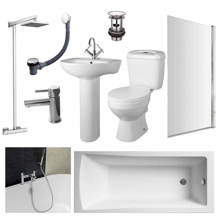 Melbourne Straight Shower Bath Suite