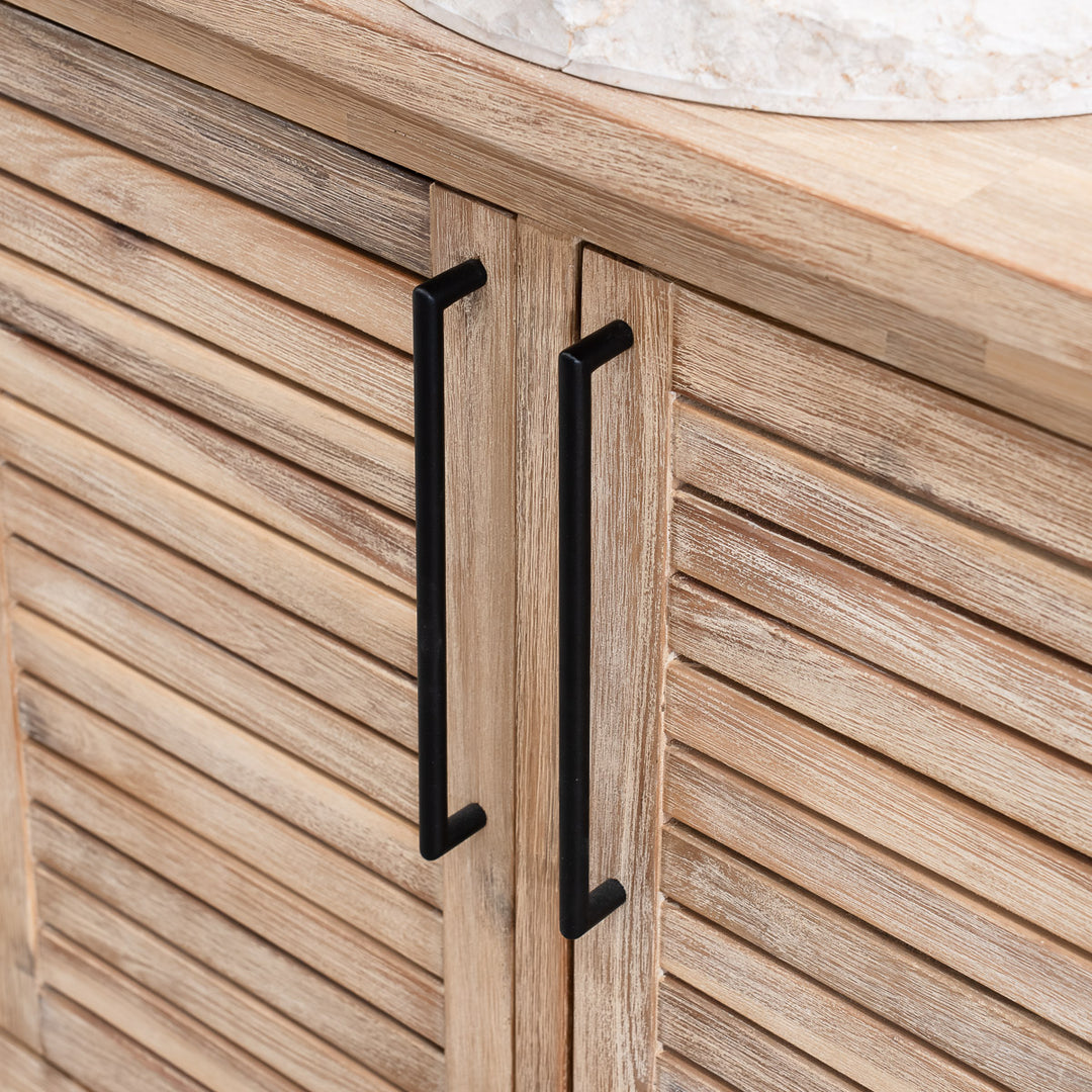 Merida 800 Floor Standing 2 Louvered Door Solid Teak Vanity Unit