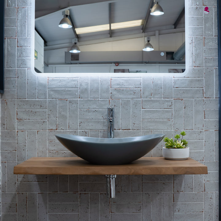 Kubu 100cm wide Solid Teak Worktop / Floating Shelf - 100x4x45cm