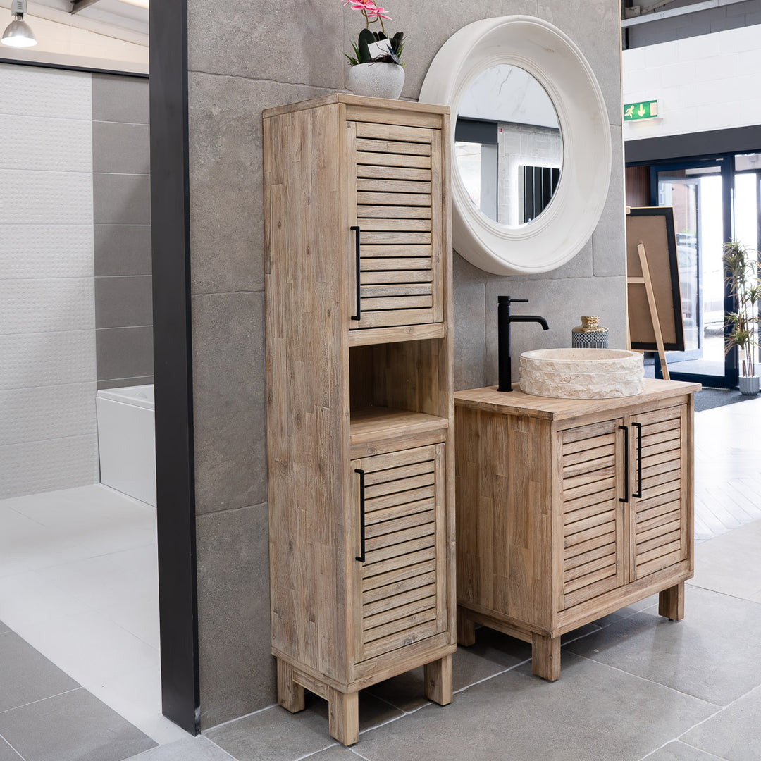 Merida 400 Floor Standing Solid Teak Tall Storage Unit