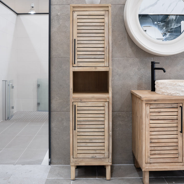 Merida 400 Floor Standing Solid Teak Tall Storage Unit