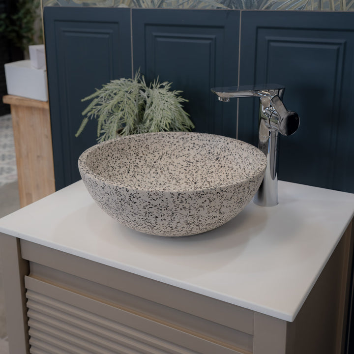Venecia Terazzo Stone Mix Wash Basin - 35x35x13cm - Grey
