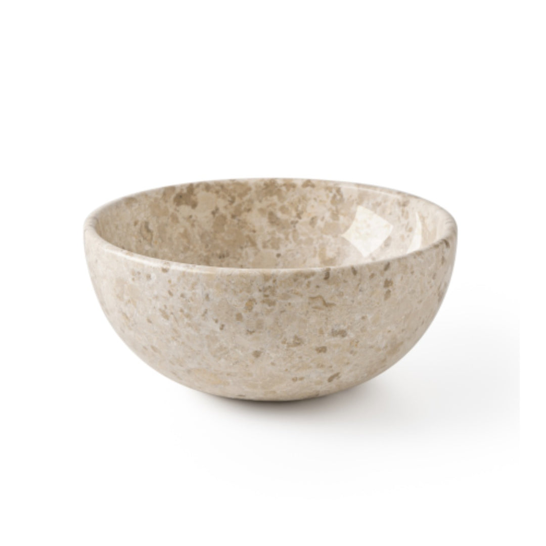 Lagoa Carved Polished Stone Basin - 35x35x15cm - Crema
