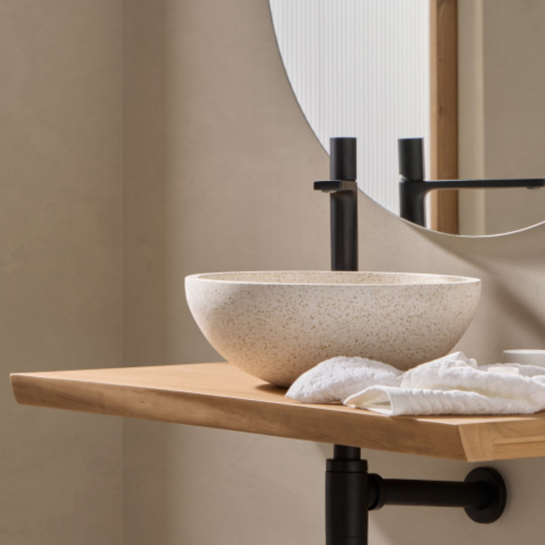 Kubu 80cm wide Solid Teak Worktop / Floating Shelf - 80x4x45cm