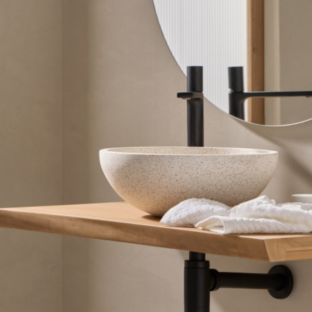 Kubu 100cm wide Solid Teak Worktop / Floating Shelf - 100x4x45cm