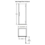Hudson Reed Apex 800mm Hinged Shower Door with Square Handle MH80-E8 - Technical drawing