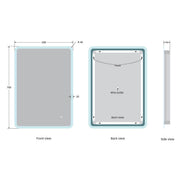 Ariel 500 x 700mm LED Mirror - Technical drawing