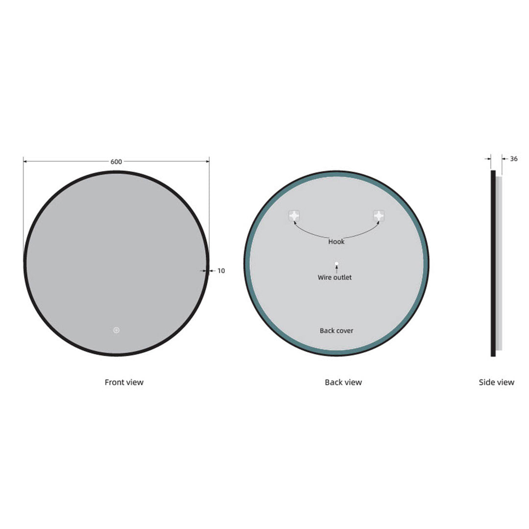 Rondo 800mm Round LED Mirror