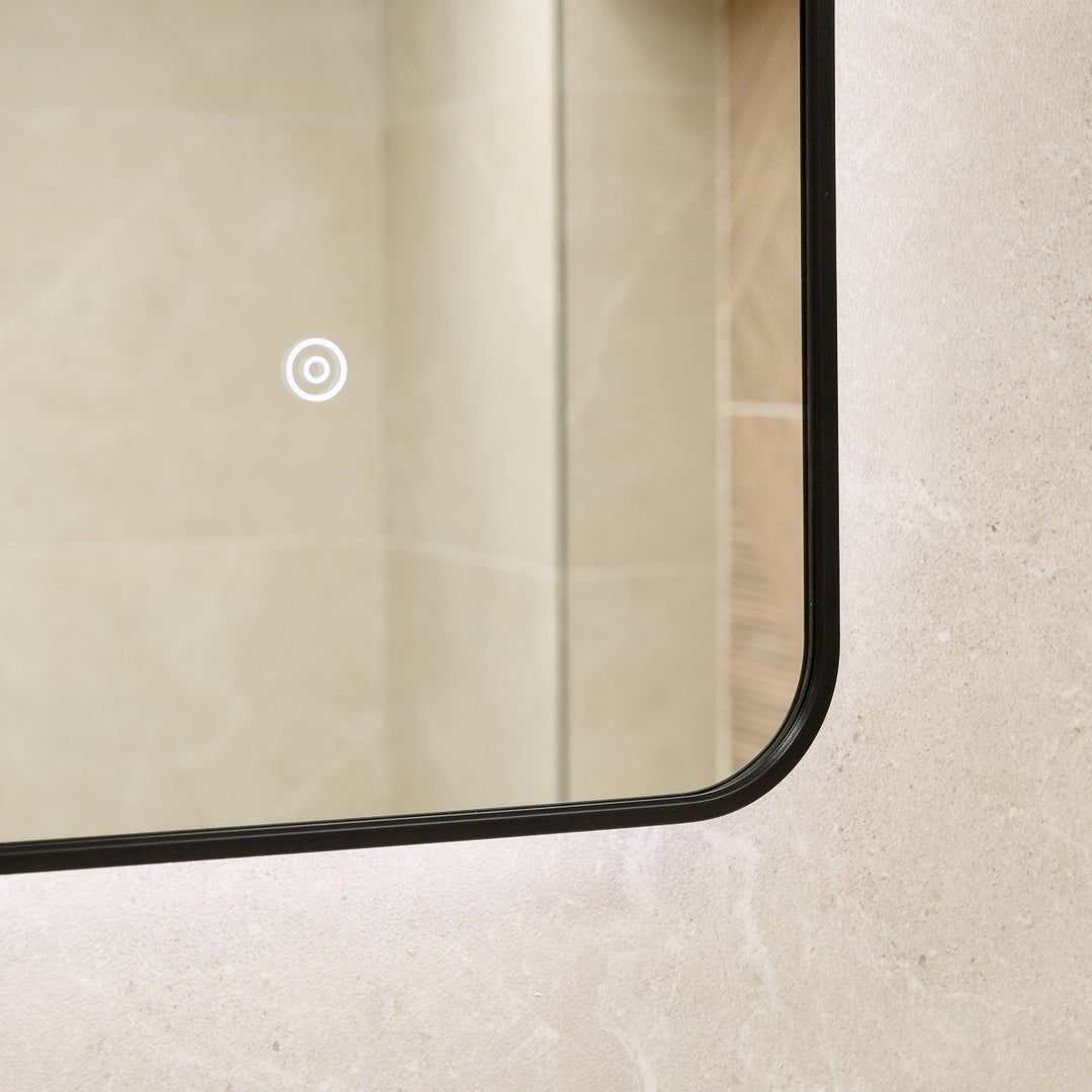 Noir 1200mm x 600mm Black Frame Mirror with Colour Change