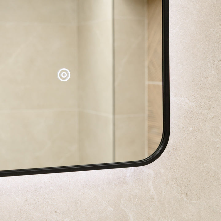 Noir 1200mm x 600mm Black Frame Mirror with Colour Change