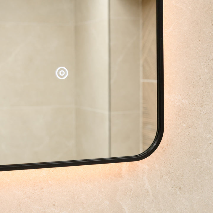 Noir 1200mm x 600mm Black Frame Mirror with Colour Change