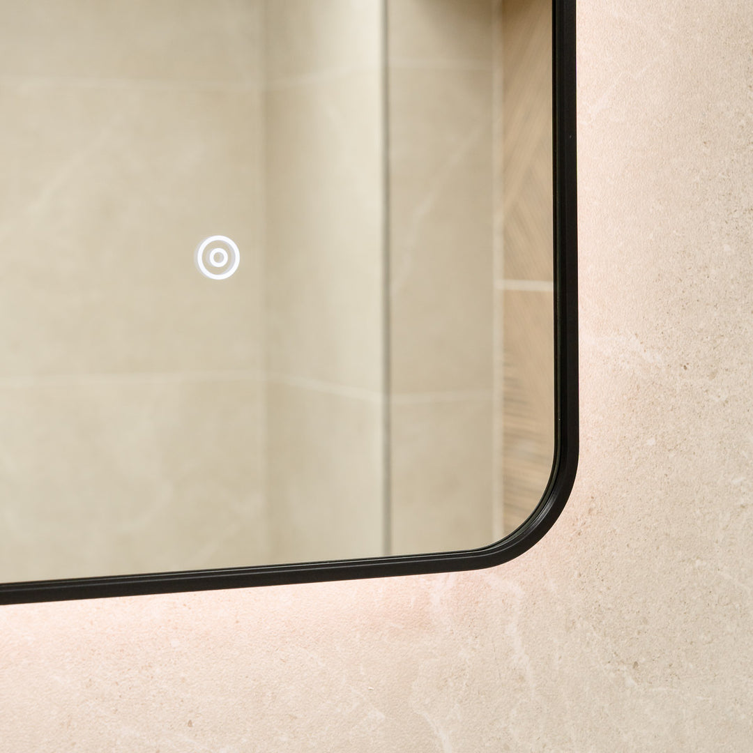 Noir 1200mm x 600mm Black Frame Mirror with Colour Change
