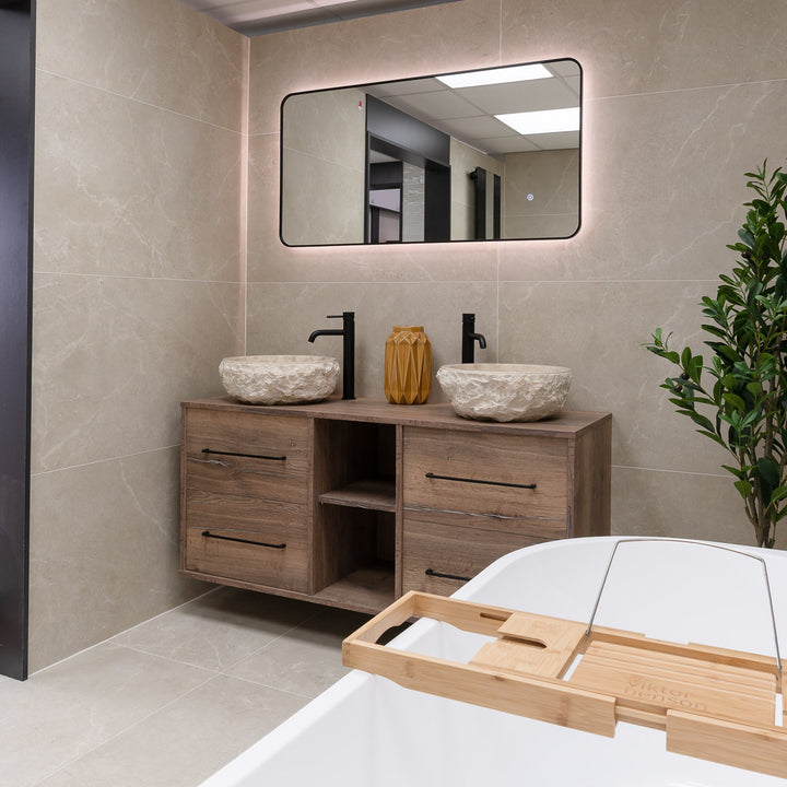 Noir 1200mm x 600mm Black Frame Mirror with Colour Change