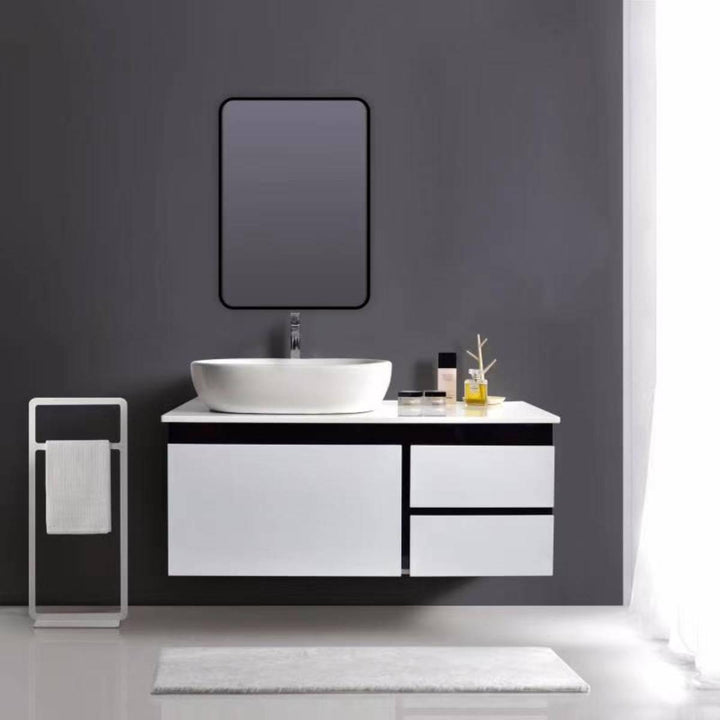 Noir 700mm x 500mm Plain Black Frame Mirror