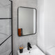 Noir 700mm x 500mm Plain Black Frame Mirror
