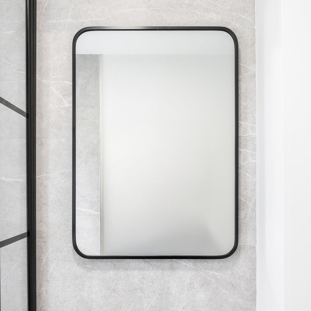 Noir 700mm x 500mm Plain Black Frame Mirror