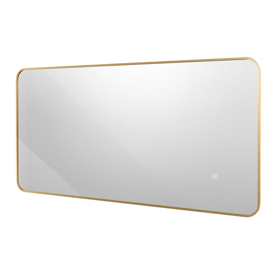 Brushed Brass 1200mm x 600mm Frame Mirror with Colour Change