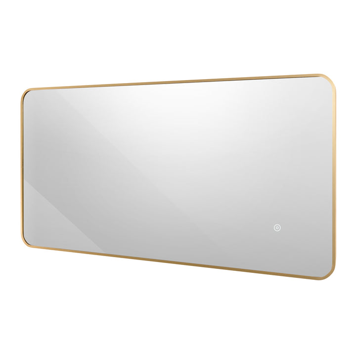 Brushed Brass 1200mm x 600mm Frame Mirror with Colour Change