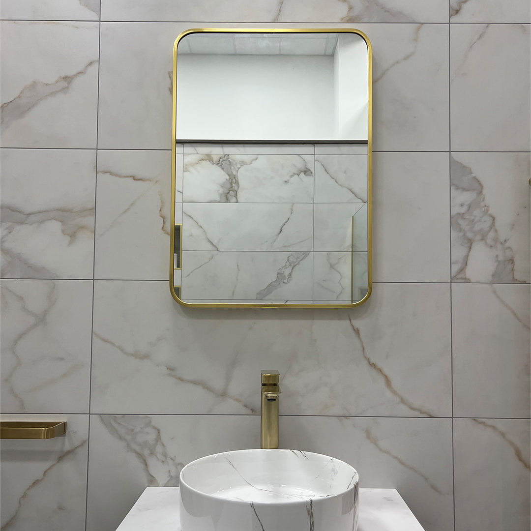 Brushed Brass 700mm x 500mm Plain Frame Mirror
