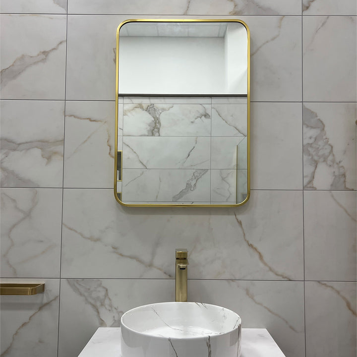 Brushed Brass 700mm x 500mm Plain Frame Mirror