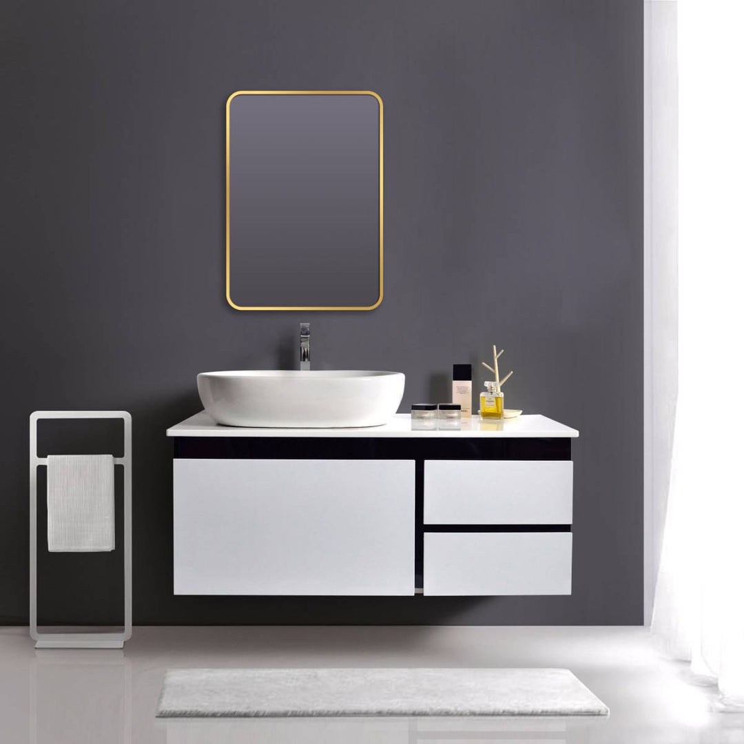Brushed Brass 700mm x 500mm Plain Frame Mirror
