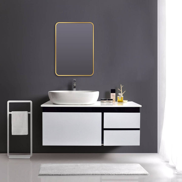 Brushed Brass 700mm x 500mm Plain Frame Mirror