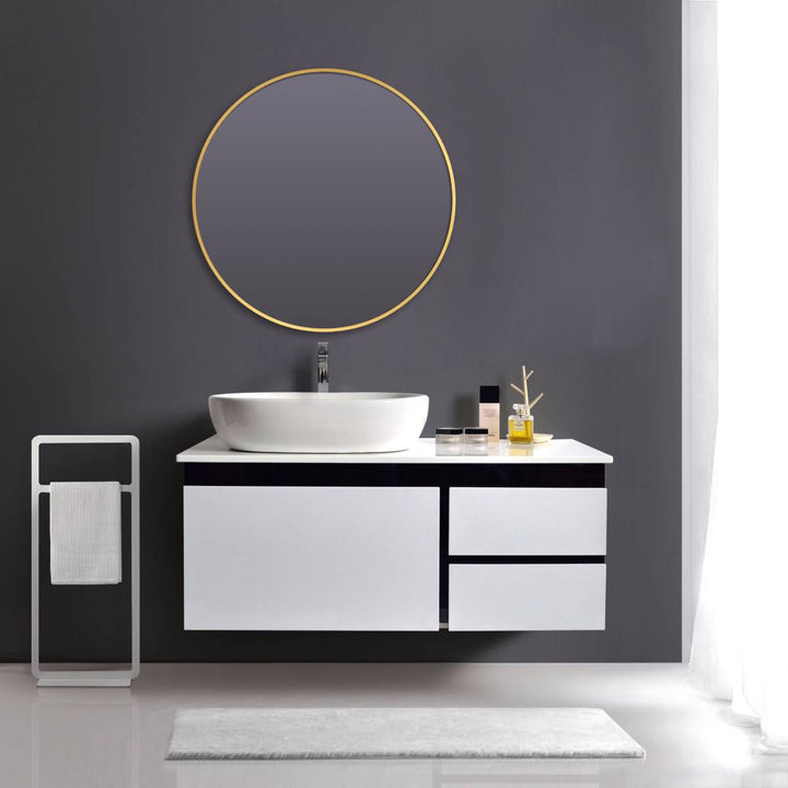 Brushed Brass 800mm x 800mm Plain Round Frame Mirror