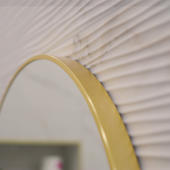 Brushed Brass 800mm x 800mm Plain Round Frame Mirror